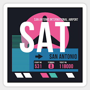 San Antonio (SAT) Airport Code Baggage Tag Sticker